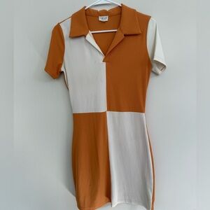 Le Lis Orange and White Polo bodices mini Dress - Game days